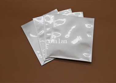Düz Fermuar / Saplı Alüminyum Folyo Çantalar, Suya Dayanıklı Gümüş Folyo Çantalar