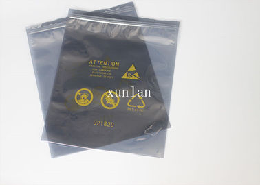 Fermuarlı ESD Anti Statik Çantalar 0.08mm - 0.2mm Düz Baskı Logolu Suya Dayanıklı